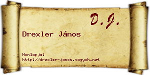 Drexler János névjegykártya
